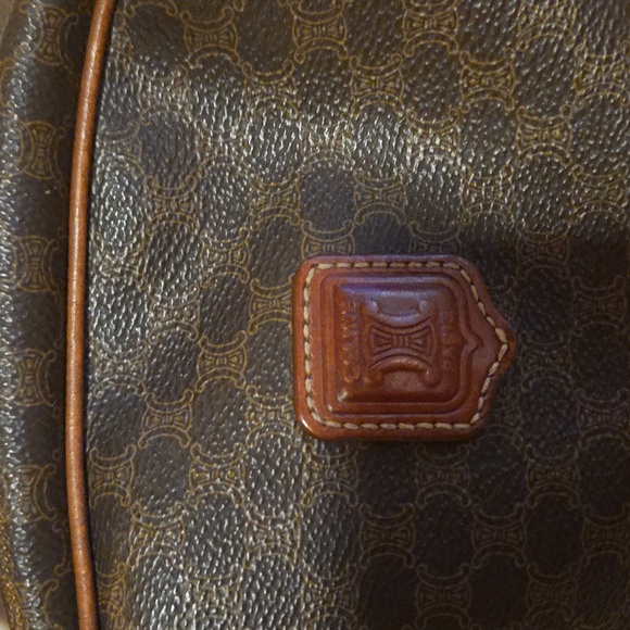 Celine Dark Brown Patterned Satchel - Picture 3 of 12